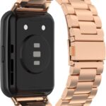 Compatible with Huawei Watch Fit 2 Bands, Replacement Stainless Steel Strap Adjustable Metal Wristbands for Huawei Watch Fit2 Active/Classic/Elegant Edition Smartwatch