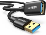 كابل وصلة USB 3.0 ذكر إلى أنثى مطلي بالذهب بسرعة نقل 5 جيجابايت في الثانية من يوجرين متوافق مع أجهزة الكمبيوتر وأجهزة تشغيل ألعاب الفيديو الرقمية والشاشات (2 متر)