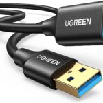 كابل وصلة USB 3.0 ذكر إلى أنثى مطلي بالذهب بسرعة نقل 5 جيجابايت في الثانية من يوجرين متوافق مع أجهزة الكمبيوتر وأجهزة تشغيل ألعاب الفيديو الرقمية والشاشات (2 متر)