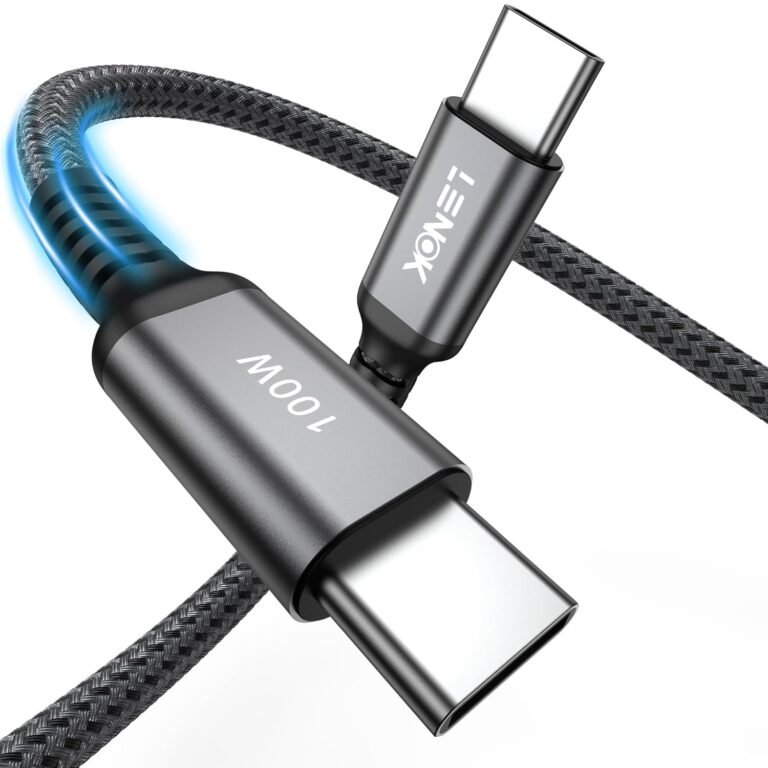 لينوك كيبل USB C الى USB C، كيبل شاحن USB C 100 واط لايفون 17/17 اير/17 برو/17 برو ماكس/16، ماك بوك برو، ايباد برو، ديل XPS، سامسونج جالاكسي S25/S24/S22 الترا، سويتش، بيكسل، (100 واط، 2 متر)