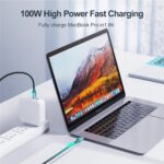 ⁦كابل شحن ونقل بيانات سريع 100 JR‑S‑CC100A10 من سلسلة اكسترا اورديناري من USB نوع C إلى USB نوع C، مغطى بالنايلون بطول 1.2 م، شحن بي دي عالي السرعة ومزامنة 480Mbps من جوي رووم، لون أسود⁩ - الصورة ⁦4⁩