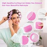 ⁦Romon 31 Piece Hair Curlers Set, 18 Heated Heatless Curling Hair Rollers with 3 Sizes 40/30/20 mm with 12 Hair Clips and 1 Comb for All Short, Medium or Long Hair (Pink)⁩ - الصورة ⁦3⁩