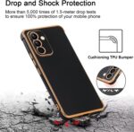 Case for Samsung Galaxy A24 4G Case, Soft TPU Silicone Protective Cover with Shockproof Design, Fashionable Case with Galvanized Design for Girls and Women Black - الصورة 7