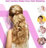 ⁦Romon 31 Piece Hair Curlers Set, 18 Heated Heatless Curling Hair Rollers with 3 Sizes 40/30/20 mm with 12 Hair Clips and 1 Comb for All Short, Medium or Long Hair (Pink)⁩ - الصورة ⁦5⁩