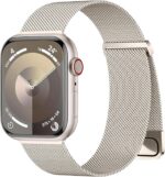 Magnetic Bands Compatible for Apple Watch Band 40mm Women 38mm 41mm 42mm 44mm 45mm 49mm Men, Stainless Steel Mesh Metal Adjustable Sport Strap Wristband iWatch Series 9 8 7 6 5 4 3 2 1 SE Ultra