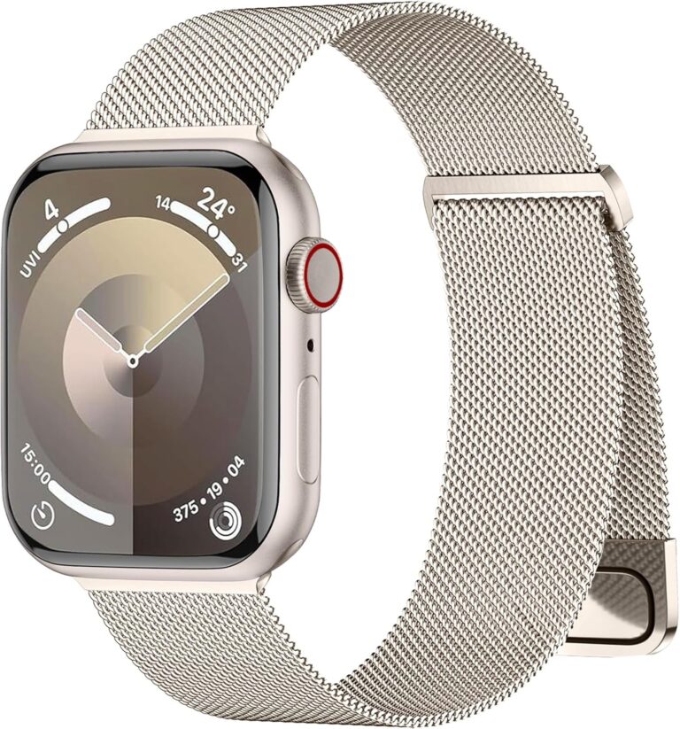 Magnetic Bands Compatible for Apple Watch Band 40mm Women 38mm 41mm 42mm 44mm 45mm 49mm Men, Stainless Steel Mesh Metal Adjustable Sport Strap Wristband iWatch Series 9 8 7 6 5 4 3 2 1 SE Ultra