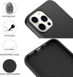 ⁦AWH Designed for iPhone 14 Pro Max Case - Silicone Ultra Slim Shockproof Phone Case with Soft Anti-Scratch Microfiber Lining, Enhanced Camera Protection - 6.7 inch (Black)⁩ - الصورة ⁦2⁩