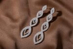 ⁦Mira Kids - أقراط بنات على شكل جناح ملاك متدلية فاخرة - مرصعة بفصوص زركون صناعي براقة - خامة نحاس مطلي بلاتين ضد الحساسية - هدية العيد والحفلات المميزة للبنات والصبايا⁩ - الصورة ⁦4⁩
