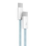 New Baseus 100W Cable | PD3.0 QC4.0 | 20V/5A | 2 Meter | Super Fast Charging Type-C to Type C | Braided USB C | 480Mbps Data Transfer | for Mobiles Tablets iPad iPhone Galaxy all Devices (Sky)