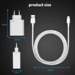 ⁦شاحن سريع 67 وات بكابل USB نوع سي بطول 1 متر متوافق مع ريدمي نوت 11/11s/11T/مي 11 الترا/12S الترا/12 لايت/12/12X/11 لايت/ريدمي نوت 11 برو/بوكو F4/بوكو X4 GT/F4 برو/بوكو M4 برو/X3 GT، أبيض⁩ - الصورة ⁦6⁩