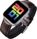 ⁦سوار ساعة أبل جلدي من Nopatia متوافق مع ساعة أبل سيريس 1/2/3/4/5/6/7/8/9/10/11/الترا2/الترا3/اس اي 2 مادة الجلد الشمعي مع بطانة سيليكون مقاس 49/46/45/44/42 ملم⁩ - الصورة ⁦2⁩