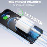 ⁦شاحن بمنفذ USB متوافق مع آبل آيفون 11 بمنفذين بقدرة 20.0 واط مع شحن سريع وتحكم في درجة الحرارة وتنظيم التيار⁩ - الصورة ⁦5⁩