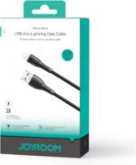 ⁦كابل USB نوع ايه إلى لايتنينج للشحن السريع ونقل البيانات من جوي روم SA32-AL3، 3 امبير، 1 م، لون أسود⁩ - الصورة ⁦5⁩