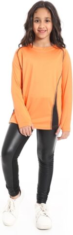 ⁦Cesar Girls Girls' sports T-shirt with sleeves and a handle Girls' sports T-shirt with sleeves and a handle⁩ - الصورة ⁦4⁩