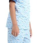 روب استحمام بأكمام قصيرة وطبعة دائرية للأولاد البيبي من جونيور، (طقم من تيشرت وبنطلون)