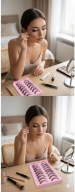 ⁦Product Title (189 Characters): 10 Pairs 3D Faux Mink Eyelashes Pack | Natural Wispy False Lashes | Voluminous, Lightweight & Reusable Lashes | Soft Flexible Band for Easy Application | Style P3 (10 P⁩ - الصورة ⁦2⁩
