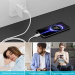 ⁦شاحن سريع 67 وات بكابل USB نوع سي بطول 1 متر متوافق مع ريدمي نوت 11/11s/11T/مي 11 الترا/12S الترا/12 لايت/12/12X/11 لايت/ريدمي نوت 11 برو/بوكو F4/بوكو X4 GT/F4 برو/بوكو M4 برو/X3 GT، أبيض⁩ - الصورة ⁦5⁩