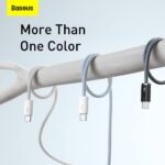 ⁦New Baseus 100W Cable | PD3.0 QC4.0 | 20V/5A | 2 Meter | Super Fast Charging Type-C to Type C | Braided USB C | 480Mbps Data Transfer | for Mobiles Tablets iPad iPhone Galaxy all Devices (Sky)⁩ - الصورة ⁦7⁩