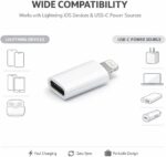 USB-C Female to 8-Pin Male Adapter for Charging and Data Sync, Single Piece - الصورة 2