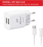 ⁦شاحن USB بمنفذين 12 واط وكابل شحن USB A إلى نوع C (1 متر)، شاحن سريع، مزود طاقة، شاحن سفر، محول طاقة، واسع التوافق من ليف⁩ - الصورة ⁦6⁩