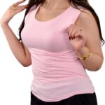 توب كات بيسيك بطبقات للنساء، لون بينك، تصميم مزدوج الطبقات للتغطية