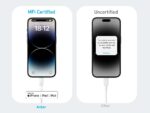 ⁦كابل USB نوع C 322 إلى لايتنينج [بطول 90 سم، معتمد من MFi] باورلاين II لأجهزة آيفون 15، 15 برو، 14 برو ماكس، 14، 13، X، XS، XR، 8 بلس، ايربودز برو، باللون الأسود من انكر⁩ - الصورة ⁦2⁩