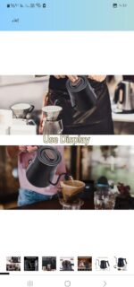 غلاية كهربائية بتصميم عنق الاوزة .ابريق قهوة وشاى من الستانلس ستيل 304 .غلاية كهربائية مع وظيفة مضادة للجفاف للمنزل والمكتب والفندق - الصورة 6