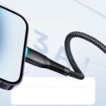⁦كابل USB نوع ايه إلى لايتنينج للشحن السريع ونقل البيانات من جوي روم SA32-AL3، 3 امبير، 1 م، لون أسود⁩ - الصورة ⁦8⁩