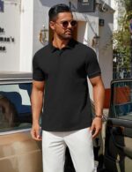 ⁦تيشيرت بولو رجالي عصري بتصميم أنيق ومريح، يناسب كافة الأوقات والمناسبات تشيرت سادة كلاسيكى للشباب والرجال من رومبا⁩ - الصورة ⁦2⁩