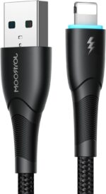⁦كابل USB نوع ايه إلى لايتنينج للشحن السريع ونقل البيانات من جوي روم SA32-AL3، 3 امبير، 1 م، لون أسود⁩ - الصورة ⁦6⁩