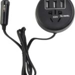 محول كهرباء للسيارة بشكل كوب بقدرة 150 واط مزود بـ3 منافذ USB للشحن السريع ومقبس تيار متردد 220 فولت، مناسب لمركبات 12 و24 فولت، محول طاقة محمول لشحن اللابتوب والجوال أثناء التنقل