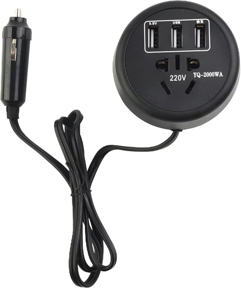 محول كهرباء للسيارة بشكل كوب بقدرة 150 واط مزود بـ3 منافذ USB للشحن السريع ومقبس تيار متردد 220 فولت، مناسب لمركبات 12 و24 فولت، محول طاقة محمول لشحن اللابتوب والجوال أثناء التنقل