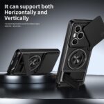 Case Cover Shock Resistant UNBLACK Protect Camera TPU + PC With KickStand Compatible with honor 400 pro (Black) - الصورة 2