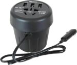 ⁦محول كهرباء للسيارة بشكل كوب بقدرة 150 واط مزود بـ3 منافذ USB للشحن السريع ومقبس تيار متردد 220 فولت، مناسب لمركبات 12 و24 فولت، محول طاقة محمول لشحن اللابتوب والجوال أثناء التنقل⁩ - الصورة ⁦8⁩