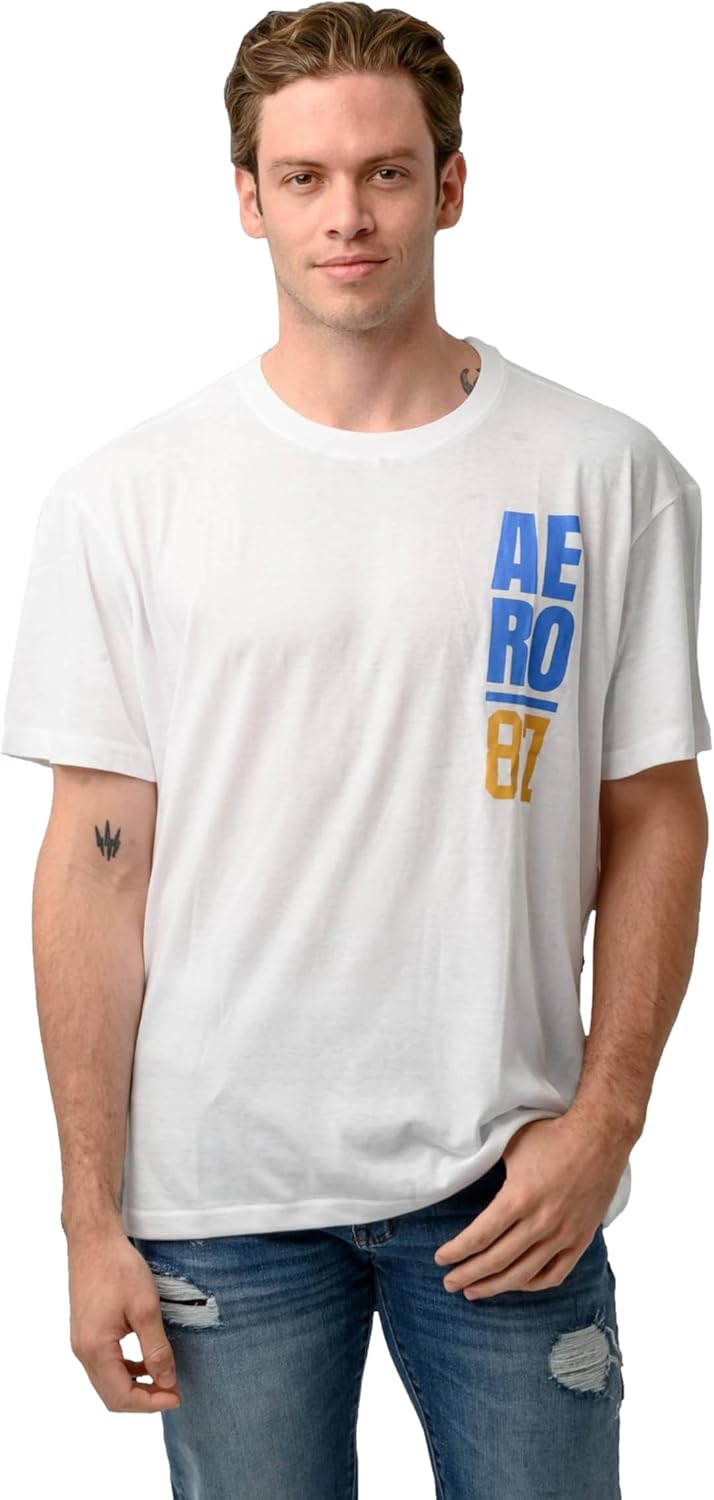 Aeropostale Mens 100% cotton-Regular-Fashion Printed-Short Sleeves Modern (pack of 1)
