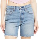 Levi's Womens 501 Original High-Rise Mid-Thigh Jean Shorts Casual Shorts (pack of 1)