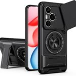 Case Cover Shock Resistant UNBLACK Protect Camera TPU + PC With KickStand Compatible with honor 400 pro (Black)