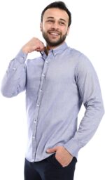 ⁦Andora Mens Oxford Cotton Full Sleeves Shirt Western (pack of 1)⁩ - الصورة ⁦2⁩