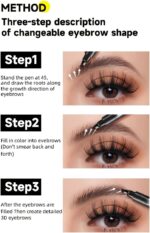 ⁦mysouqeg | 1 pcs - 4-Tip Brow Tint Pen, Four-Prong Eyebrow Pencil, 0.15mm Ultra-Fine Nib, 3D Natural Look, Smudge-Proof, 24-Hour Sweat Resistance - Gray Brown 1 Pcs⁩ - الصورة ⁦6⁩