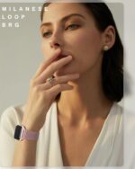 ⁦سوار معدني شبكي لساعة آبل 42 ملم 44 45 46 49 40 41 38 من دلع موبايلك لسلسلة الترا اس اي 10 9 8 7 6 5 4 3 2 1 فولاذ مقاوم للصدأ بمشبك مغناطيسي للنساء والرجال⁩ - الصورة ⁦8⁩