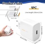 شاحن سريع 65 وات لموبايل أوبو سوبرفوك، مع كابل USB نوع C بطول 1.5 م، متوافق مع فايند X7/X6/X5/X3/X2 برو رينو 11/10/8/7/6، A96/A94/A77، شحن USB نوع C