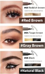 ⁦mysouqeg | 1 pcs - 4-Tip Brow Tint Pen, Four-Prong Eyebrow Pencil, 0.15mm Ultra-Fine Nib, 3D Natural Look, Smudge-Proof, 24-Hour Sweat Resistance - Gray Brown 1 Pcs⁩ - الصورة ⁦5⁩