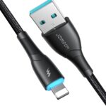 ⁦كابل USB نوع ايه إلى لايتنينج للشحن السريع ونقل البيانات من جوي روم SA32-AL3، 3 امبير، 1 م، لون أسود⁩ - الصورة ⁦7⁩