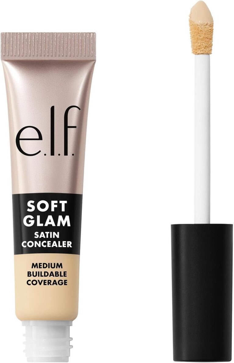 e.l.f. Soft Glam Satin Concealer, Medium Coverage for Impurities and Eye Area, Does Not Soop, Long-Lasting, Vegan and Cruelty Free, 12 Fair Warm