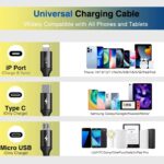 ⁦كابل شحن متعدد فار-ني 3 في 1 من علي طايع مع وصلات USB إلى Micro، وUSB نوع C، ومنفذ لايتنينج، متوافق مع أوبو، وفيفو، وشاومي، وسامسونج، وآيفون، واي باد برو وشحن السيارة، من مارش باور، بطول 1 متر⁩ - الصورة ⁦6⁩