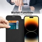 ⁦جراب هاتف جلدي فليب وش و ظهر مقاوم للرقاقة مزود بتقنية Mag-Safe متوافق مع هاتف iPhone 13 Pro Max (لون جولدي)⁩ - الصورة ⁦2⁩