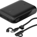 شاحن باور بانك 10000 مللي أمبير في الساعة من بيلكن، شاحن محمول رفيع مزود بمنفذي USB-C، مع عرض رقمي للبطارية، شحن 20 واط لآيفون سلسلة 16 و15 وسامسونج جالاكسي S25 وS24 وبكسل 9 واي باد وغيرها، أسود