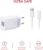 ⁦شاحن USB بمنفذين 12 واط وكابل شحن USB A إلى نوع C (1 متر)، شاحن سريع، مزود طاقة، شاحن سفر، محول طاقة، واسع التوافق من ليف⁩ - الصورة ⁦4⁩