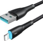 ⁦كابل USB نوع ايه إلى لايتنينج للشحن السريع ونقل البيانات من جوي روم SA32-AL3، 3 امبير، 1 م، لون أسود⁩ - الصورة ⁦4⁩