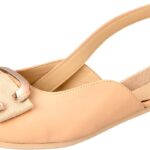 Leather x Suede square toe flat classic slingbacks with a matching buckle